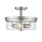 Z-Lite Bohin 2 Light Semi Flush Mount, Brushed Nickel And Clear Seedy 464SF-BN - alternate 7